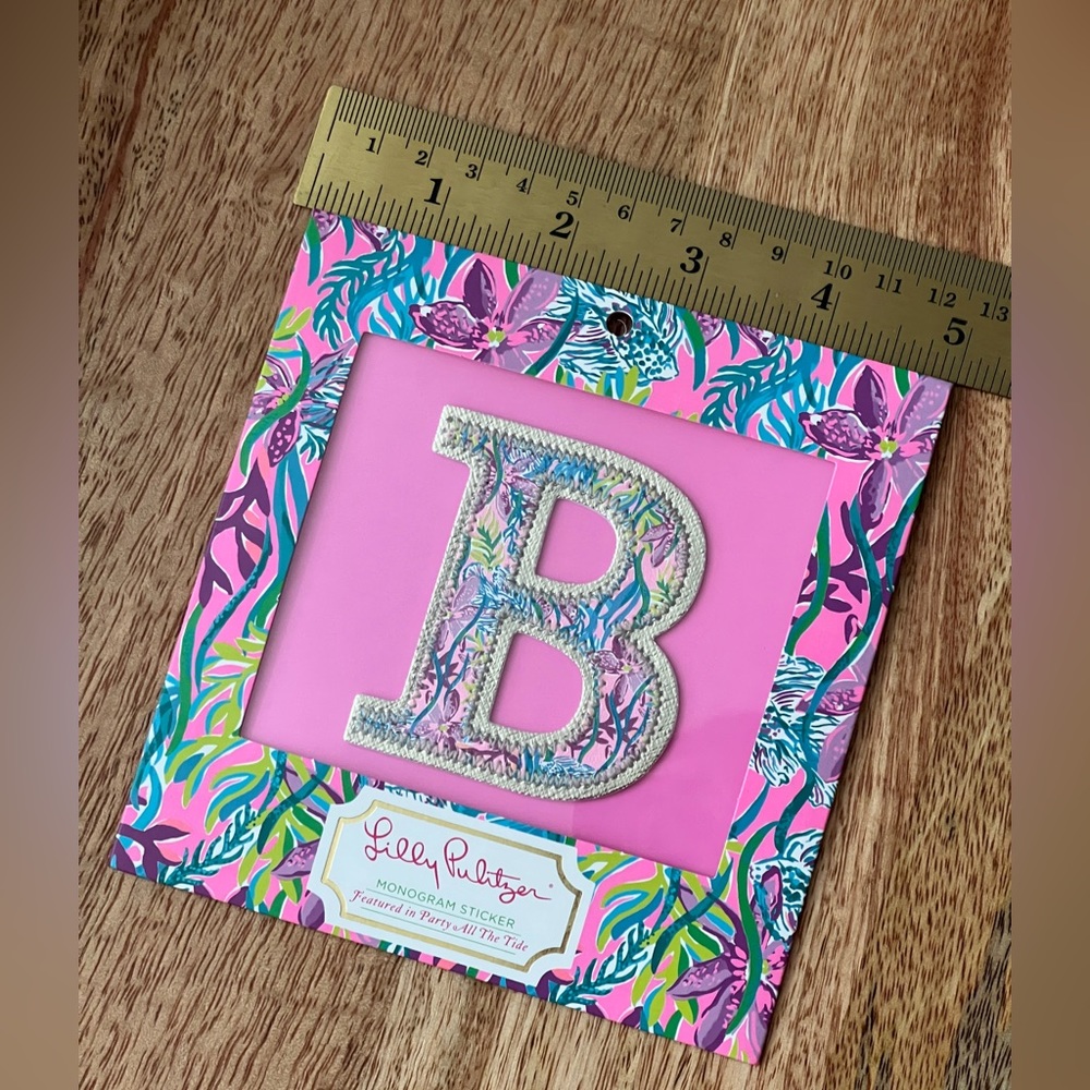 Lilly Pulitzer Letter "B" Monogram Sticker Party All The Tide NWT